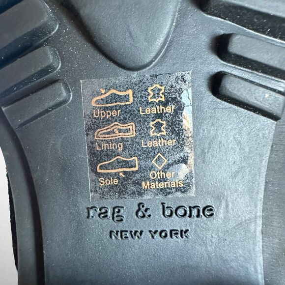 Rag & Bone Shiloh 2.0 Lug Sole Black Suede Loafer Size US 8.5 EU‎ 38.5 Slip On - Picture 10 of 11